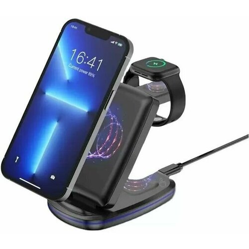 Беспроводная зарядка для iphone Wireless Charger Oval 15W Black