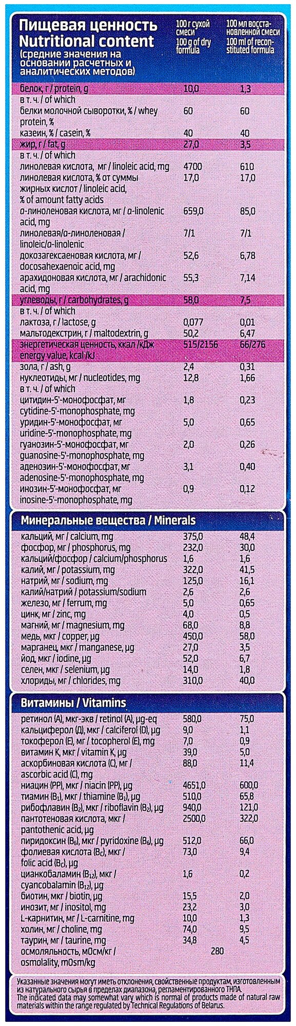 Сухая молочная безлактозная смесь "Беллакт" БЛ, 400гр - фото №2