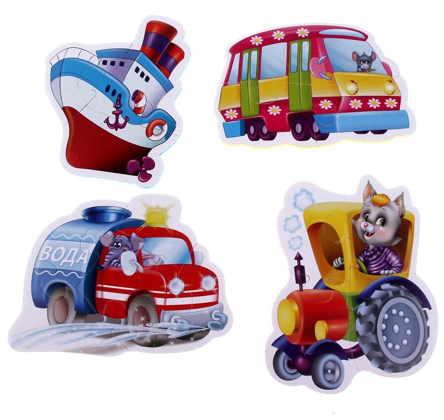 Пазл Vladi Toys, мягкий Машины помощники - фото №1