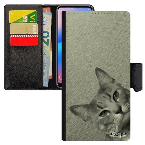 фото Чехол-книжка на мобильный galaxy s7 edge, "котик" кошка усатый utaupia