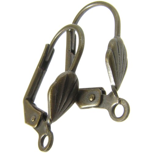 Швензы для сережек с французским замком Shell Bronze 17х4,5 мм (пара), основы, фурнитура для бижутерии