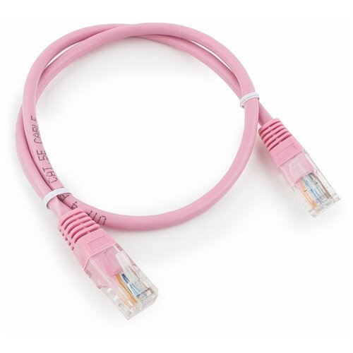 Патч-корд UTP Cablexpert PP12-0.5M/RO кат.5e 0.5м литой многожильный (розовый)