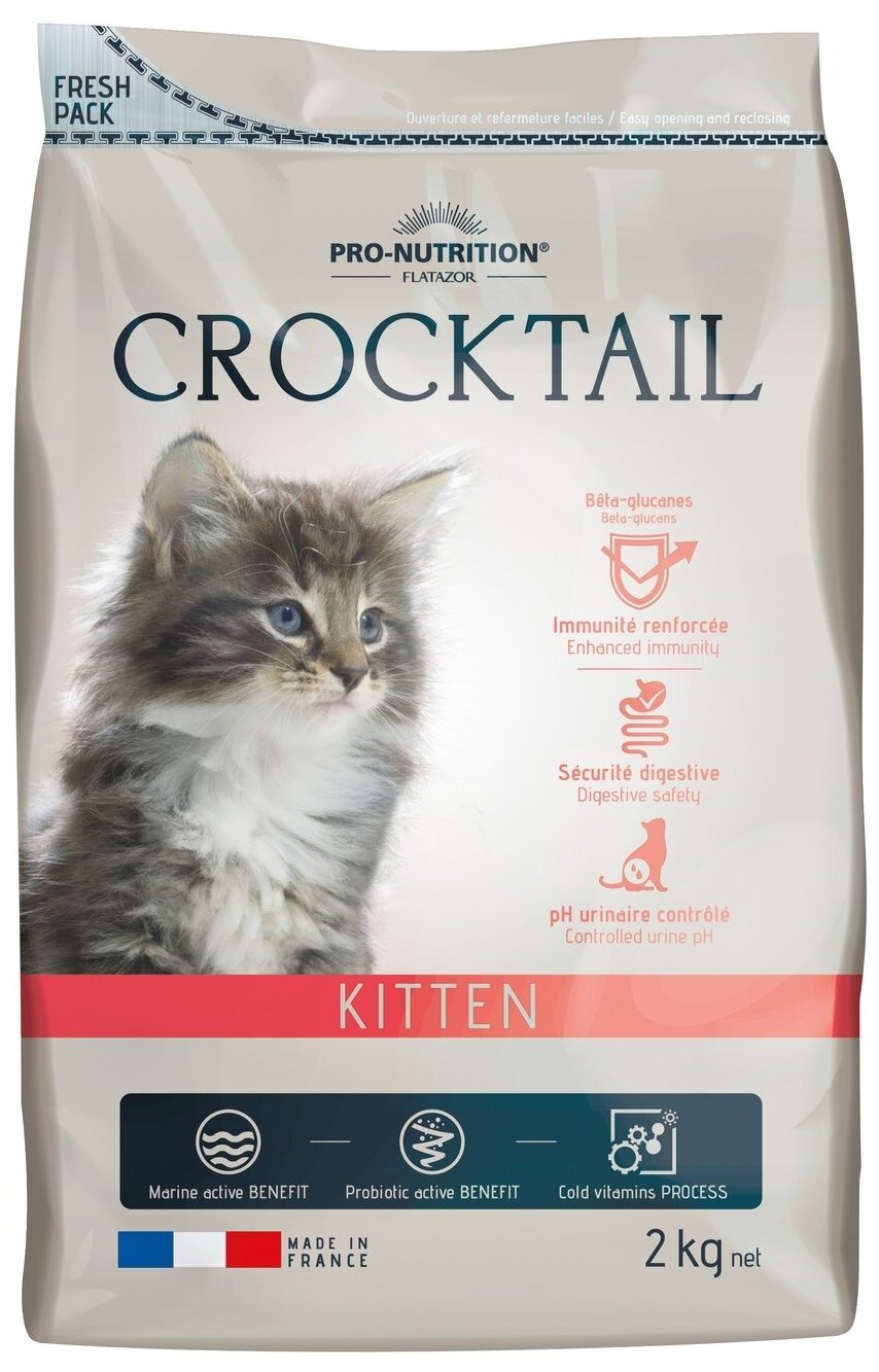 Сухой корм для котят Flatazor Crocktail kitten (2 кг) - фотография № 4