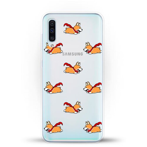 фото Силиконовый чехол корги с шарфом на samsung galaxy a30s andy & paul