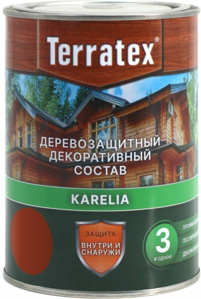 Терратекс Деревозащитный декоративный состав Кр. дерево Terratex 0,75кг / 1л /14 ЭК000136993 - фотография № 2