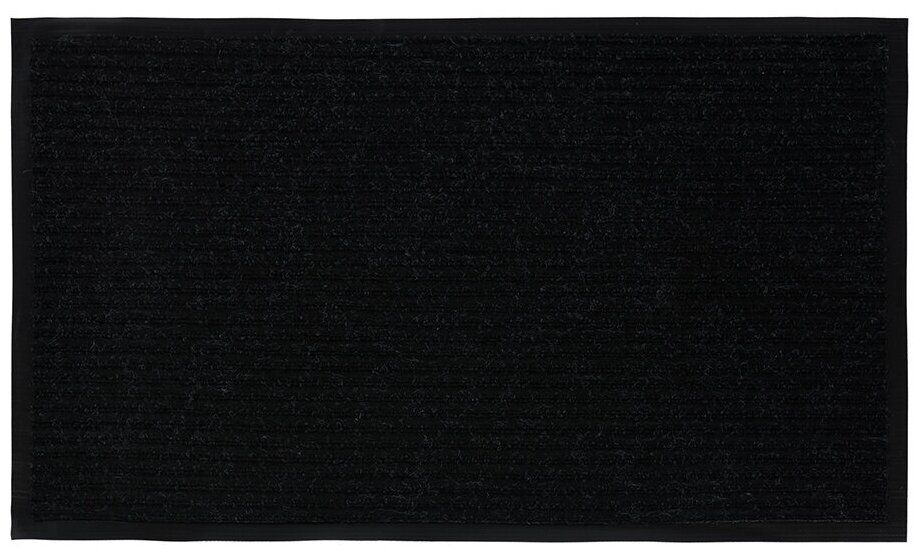 Коврик VORTEX, 50х80 см, чёрный влаговпитывающий, ребристый, полиэстер, ПВХ - фотография № 1