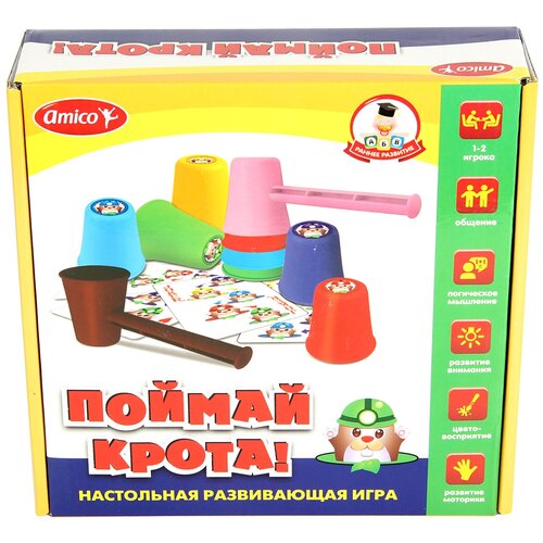 Игра на ловкость Поймай крота Настольные игры Amico 25,*25*7 61241