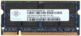 Оперативная память Nanya 2 ГБ DDR2 667 МГц SODIMM NT2GT64U8HD0BN-3C