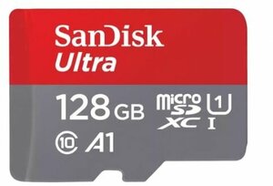 Карта памяти MicroSDXC 128GB SanDisk SDSQUAB-128G-GN6MN Ultra Class 10, UHS-I, R 140 МБ/с, без адаптера SD