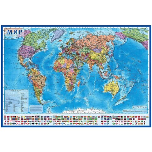 Интерактивная карта Мир политический 1:21,5М (с ламинацией)107х157 КН063