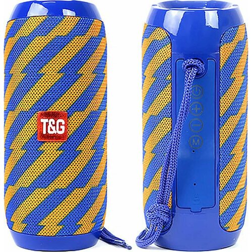 Беспроводная портативная Bluetooth колонка TG-117 сине-оранжевая 96500₽