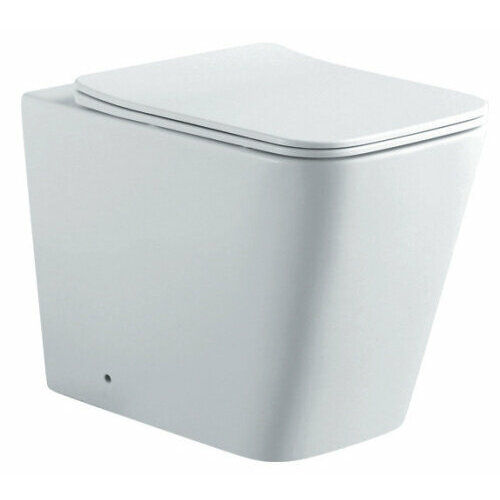 AQ1908N-00 либра New Унитаз напольный приставной безободковый 540*355*410, горизонтальный выпуск, тонкое сиденье с механизмом пл. закрывания, крепеж