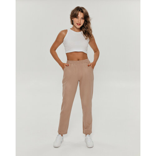 фото Брюки дудочки lovetex.store, размер 48, бежевый