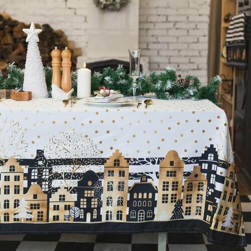 Скатерть 110x147 см Прямоугольная Новогодняя Саржа 4034₽