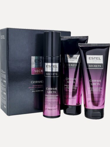 Изображение товара ESTEL SECRETS сияние цвета набор для окрашенных волос, шампунь, бальзам, термозащита