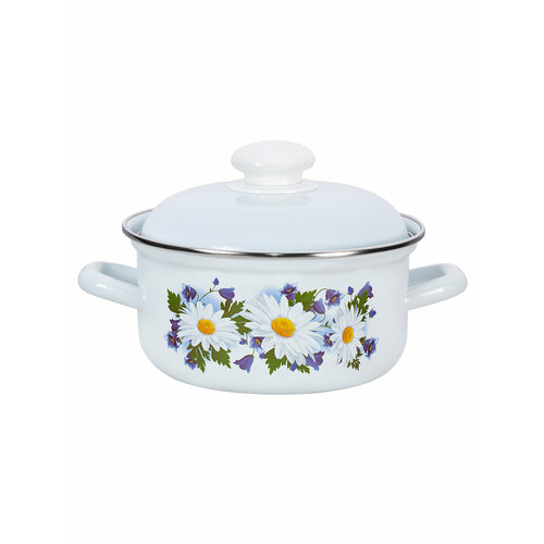 Эмалированная кастрюля с крышкой 2 л