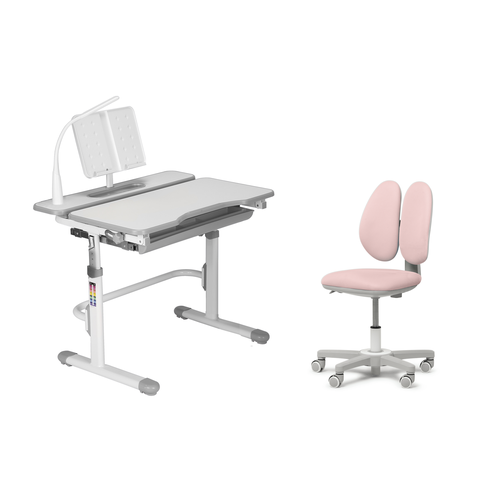 Комплект парта Freesia Grey + кресло Mente Pink
