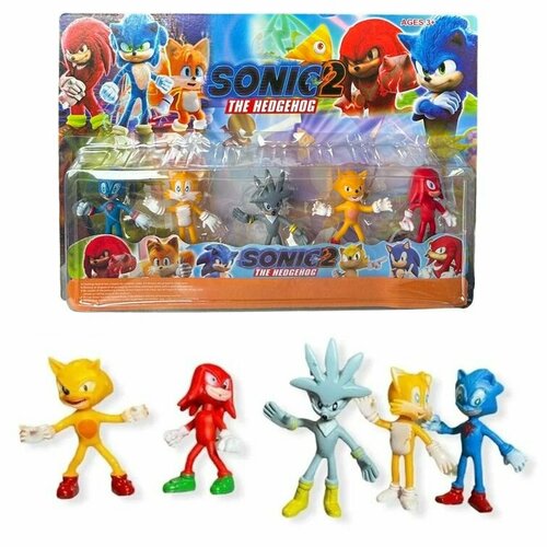 SNC-4 Набор фигурки игрушки Соник 8см 5 шт Sonic The Hedgehog 849₽