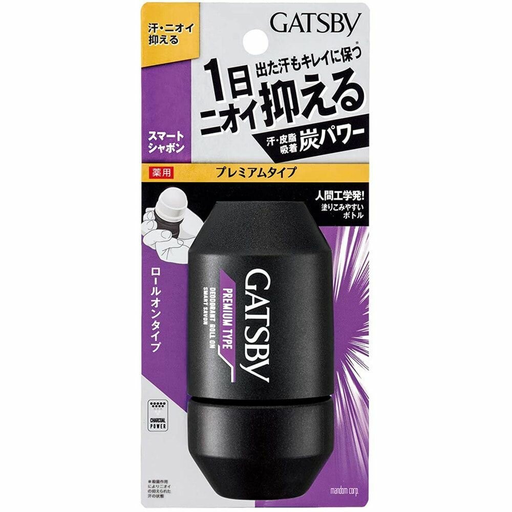 Mandom Дезодорант-антиперспирант роликовый для мужчин Gatsby deodorant roll-on smart soap, С ароматом мыла, 60 г