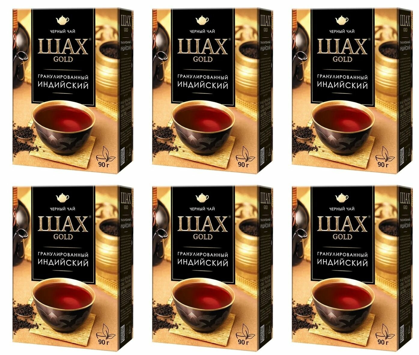 Шах Чай черный Gold Индийский, гранулированный, 90 г, 6 шт