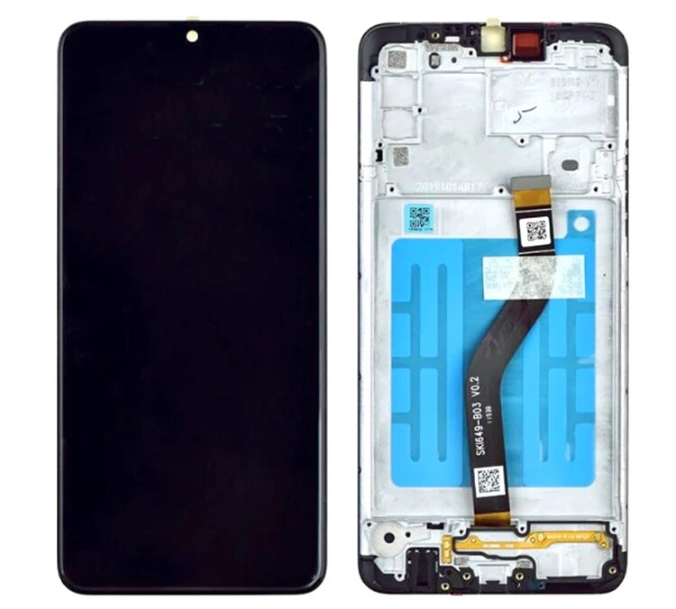 Дисплейный модуль Samsung Galaxy A20s SM-A207F SVC JDM OCTA-ASSY(E/BLK)SM-A207; в рамке, черный (GH81-17774A)