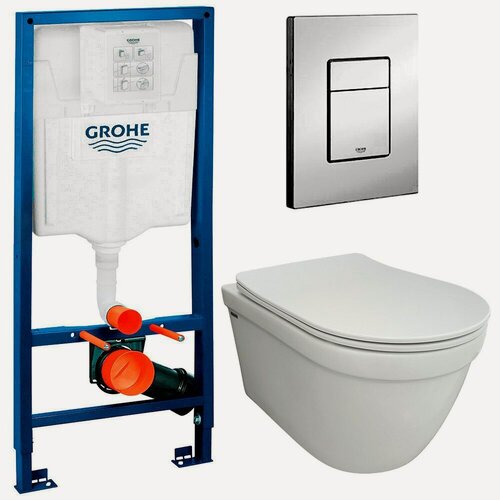 Изображение товара Инсталляция Grohe 38772001 + унитаз Bloomix Rapid SL1233R/UF3 безободковый с сиденьем