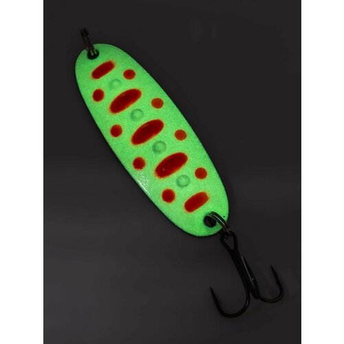 Блесна колебалка Зябликов Ерш 58мм. 7гр. 5,8см fluo черный, серебристый, желтый, зеленый