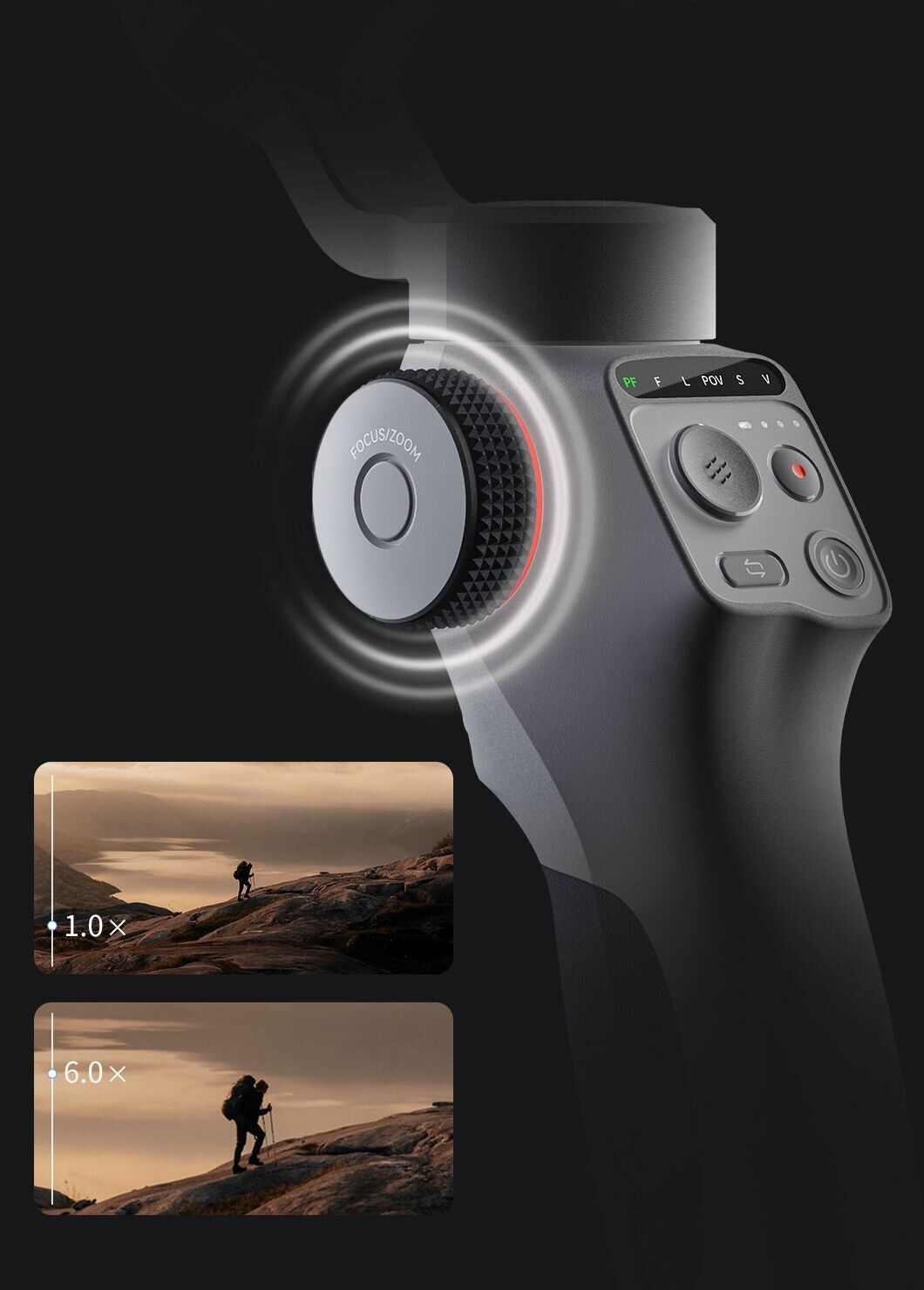 Трехосевой складной стабилизатор для смартфона FunSnap Capture 5 Three-axis Gimbal — фото 1