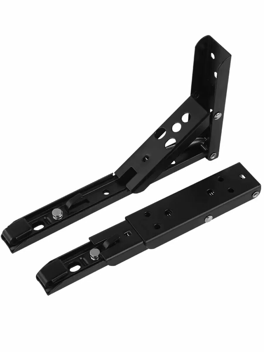 Кронштейн 2 шт полкодержатель мощный складной для стола черный — фото 1