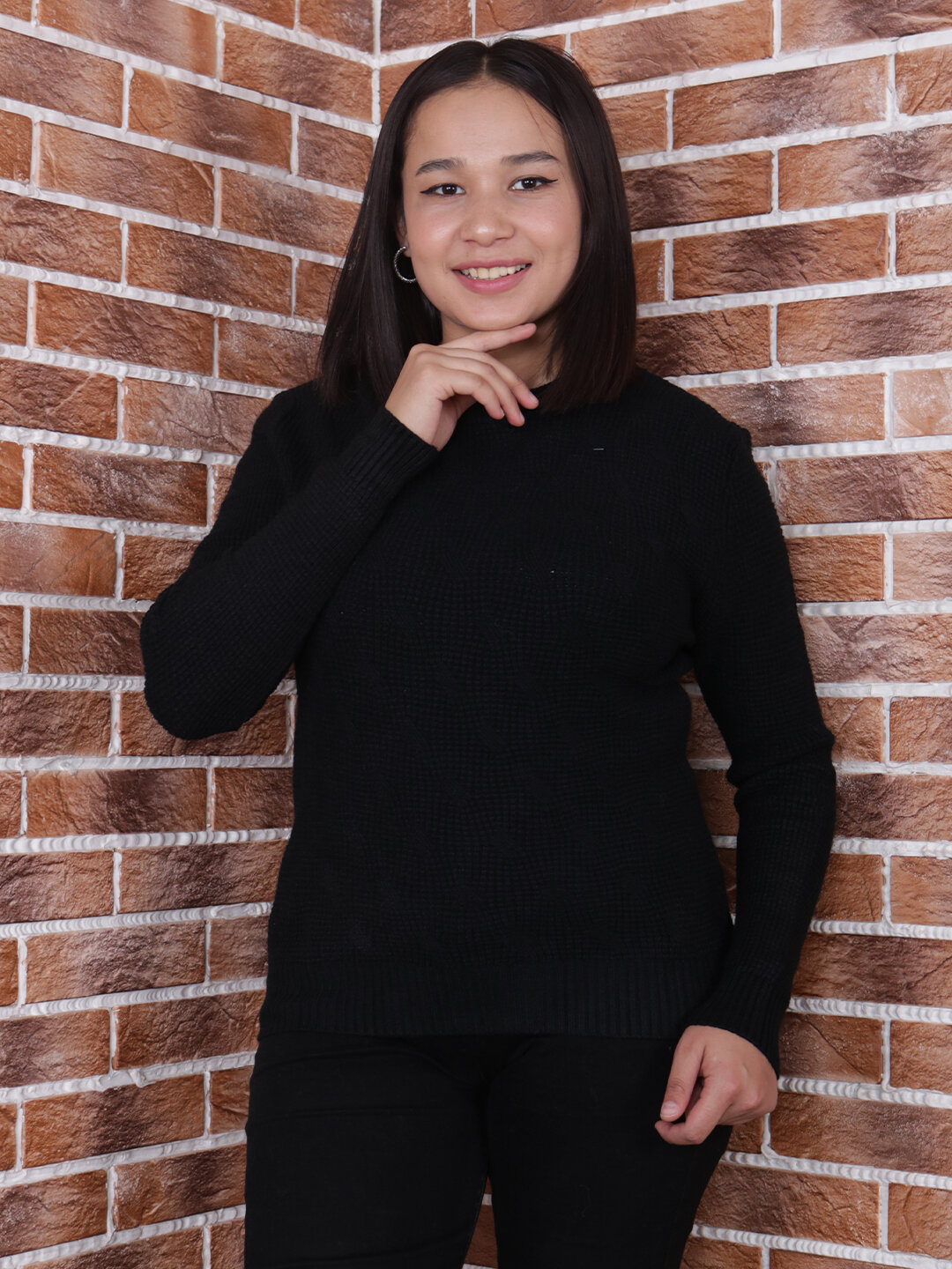 Свитер размер One Size, , черный