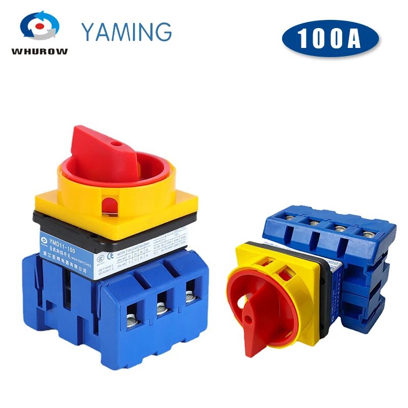 Переключатель Whurow YMD11-100A 100А пластик 3/4P, 100A 3P