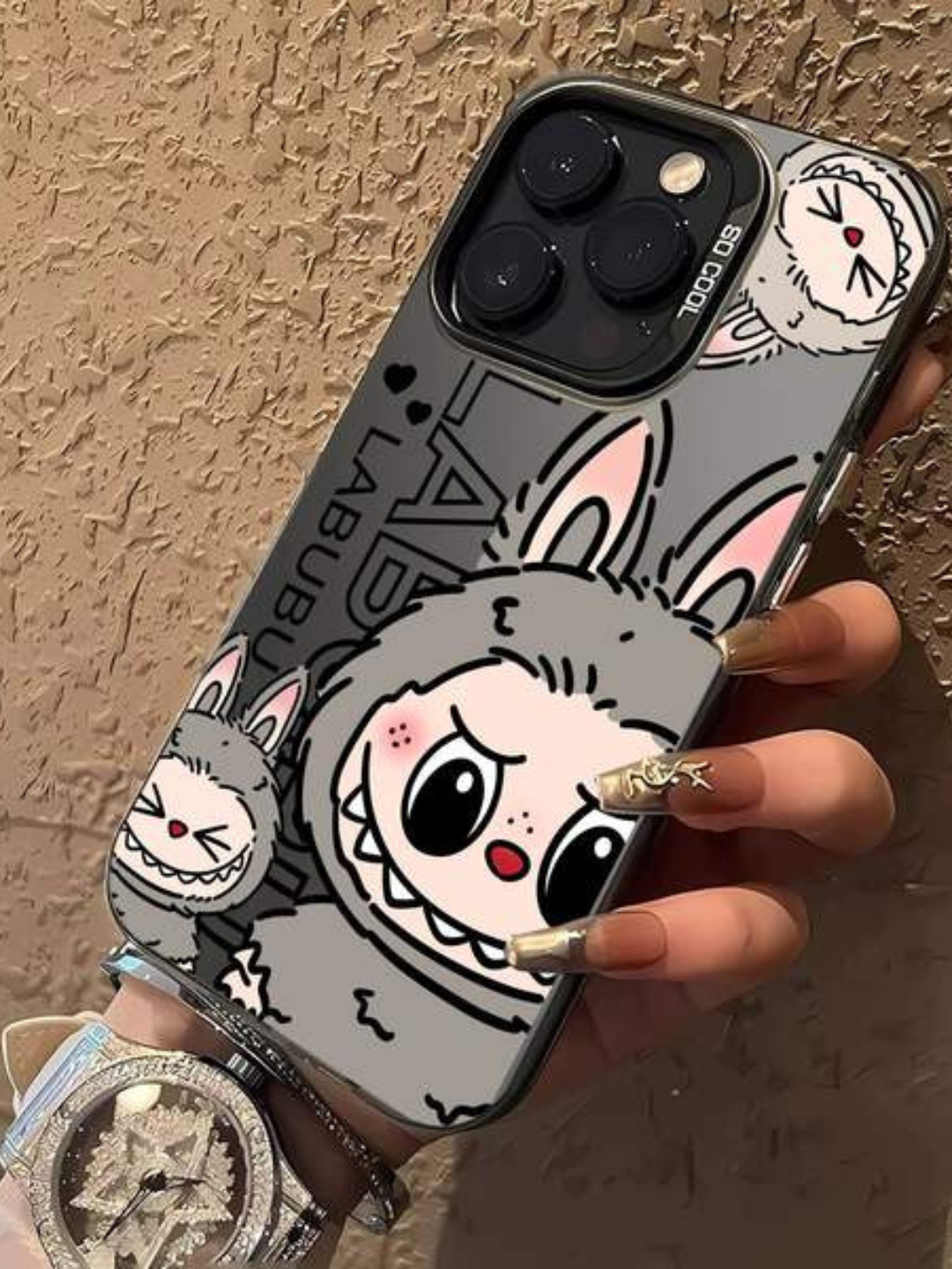 Чехол LABUBU для iPhone 12, 13, 14, 15, 16 Pro, Pro Max, защита, мягкий силикон — фото 1