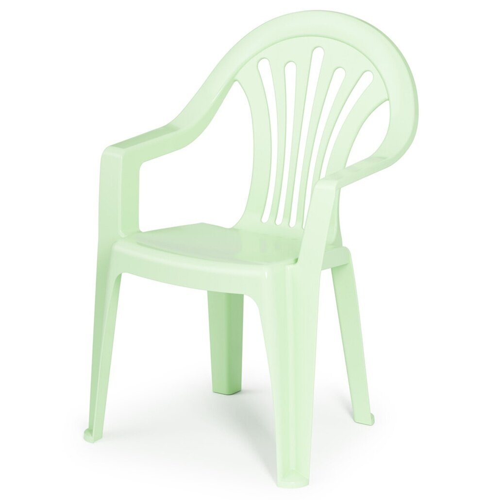Стул-кресло детский светло-зеленый, безопасный пластик, 28х37х56 см