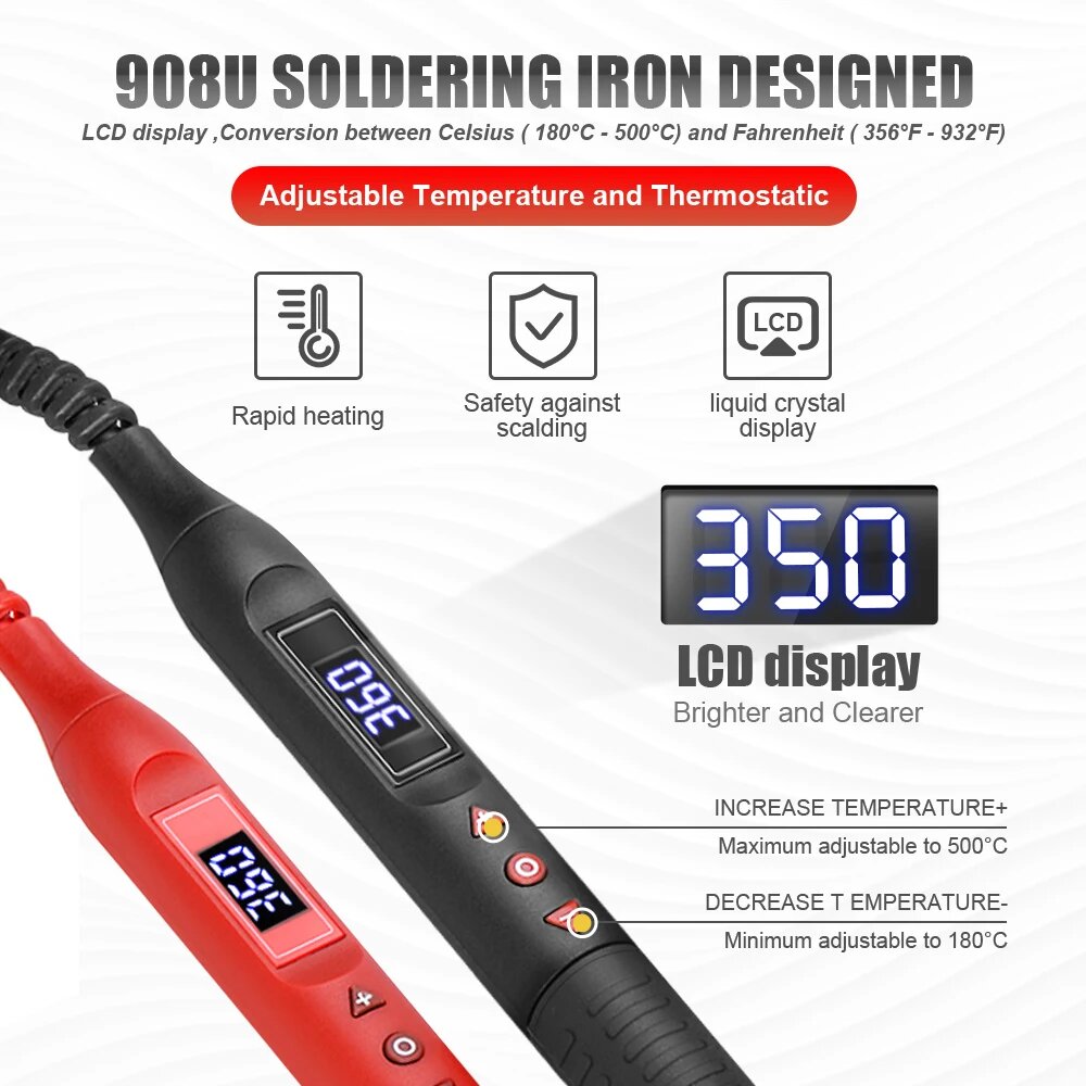 Изображение JCD 80 Вт электрический паяльник QHTITEC, Белый, 80W 220V, EU
