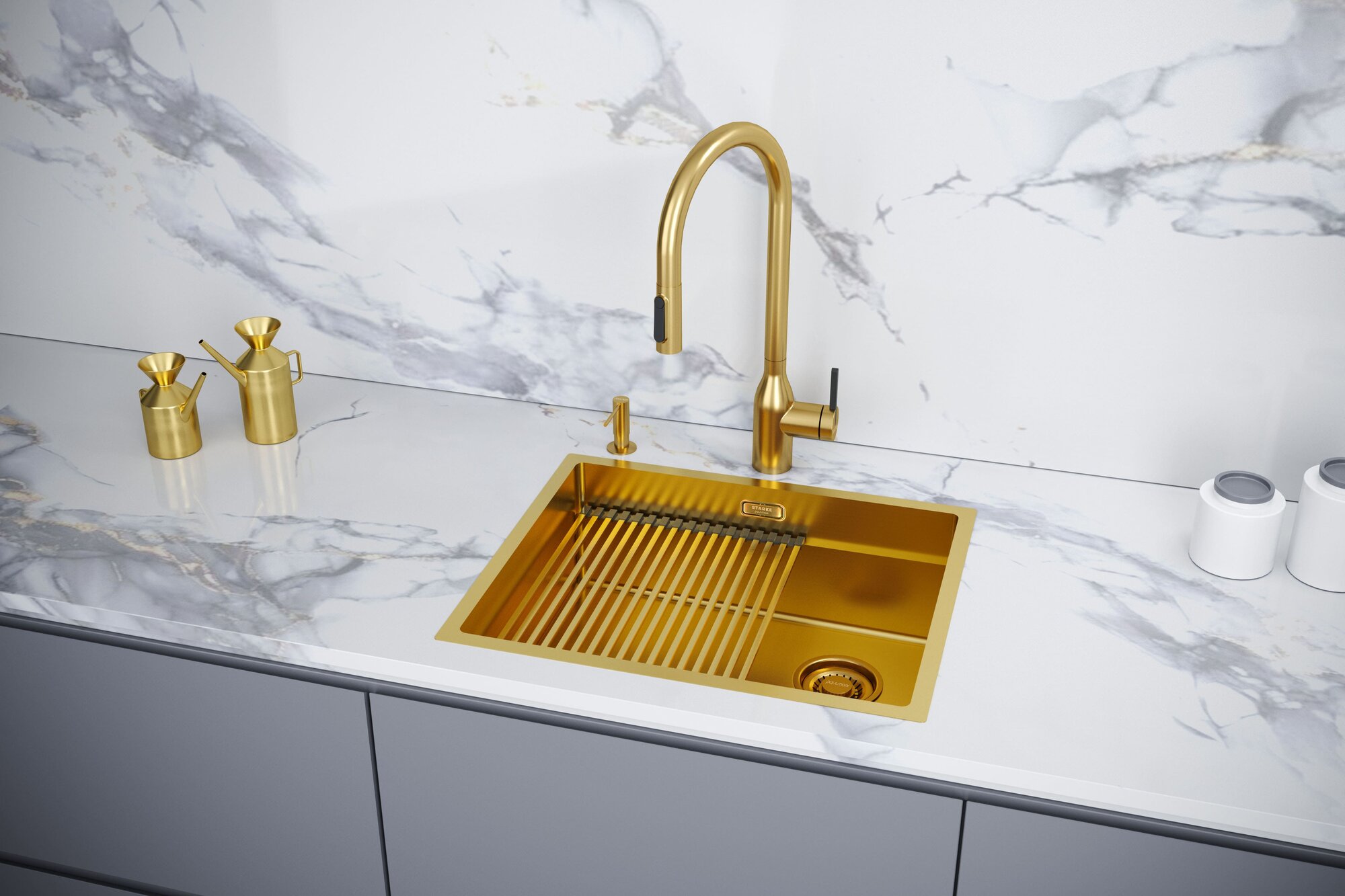 Смеситель Paulmark UNIVERSAL Un213880-BG брашированное золото с подключением к фильтру — фото 1