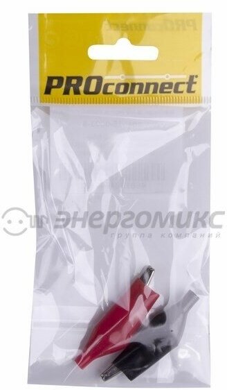 PROCONNECT зажим "крокодил" 5А 56мм в изоляторе (пакет БОБ) 2 шт, 16-0003-9 (арт. 608898)