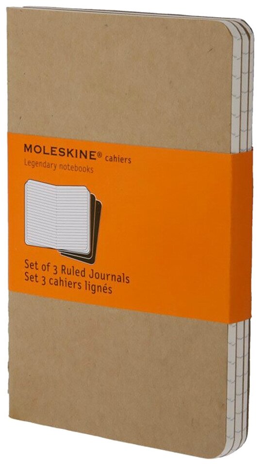 Блокнот Moleskine Cahier Journal QP416 Large 130х210мм обложка картон 80стр. линейка бежевый (3шт) Q