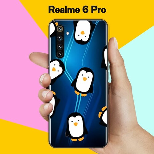 Силиконовый чехол на realme 6 Pro Пингвин / для Реалми 6 Про силиконовый чехол на realme 6 pro серый кот для реалми 6 про