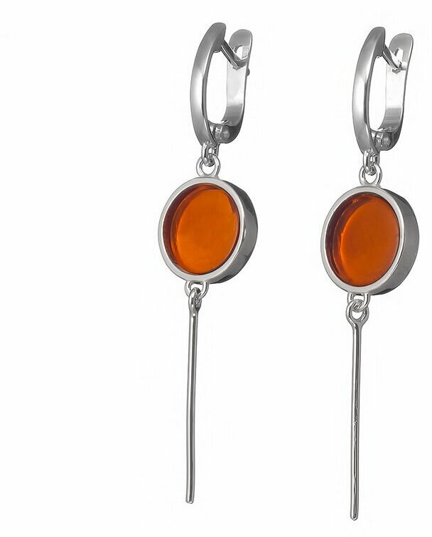 Серьги Amberprofi, серебро, 925 проба, янтарь