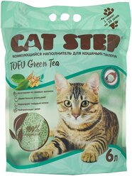 Комкующийся наполнитель Cat Step Tofu Green Tea растительный, 6 л 6 л 2.8 кг