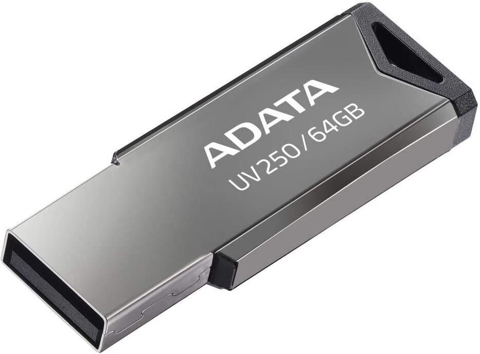 Флеш Диск A-Data 64Gb UV250 AUV250-64G-RBK USB20 серебристый