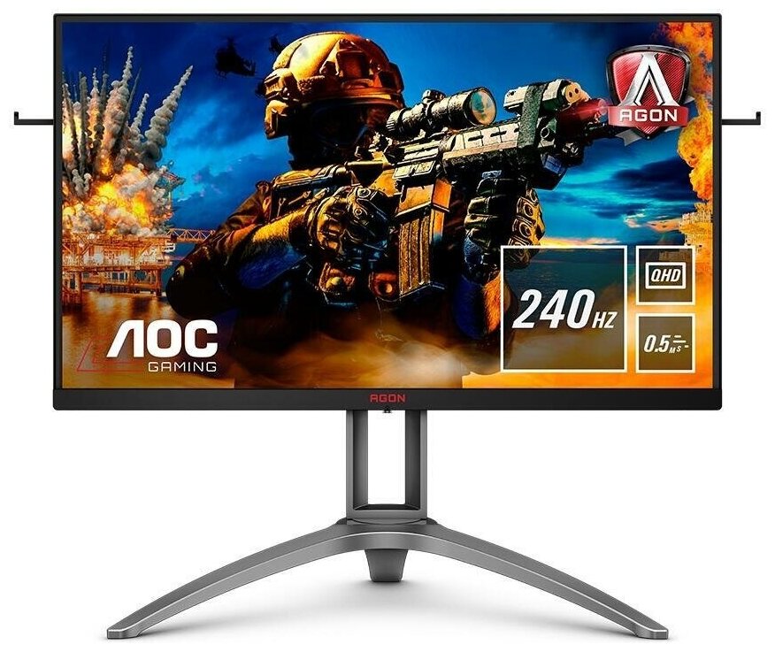 27" Монитор AOC AGON AG273QZ, 2560x1440, 240 Гц, TN, черный/серебристый