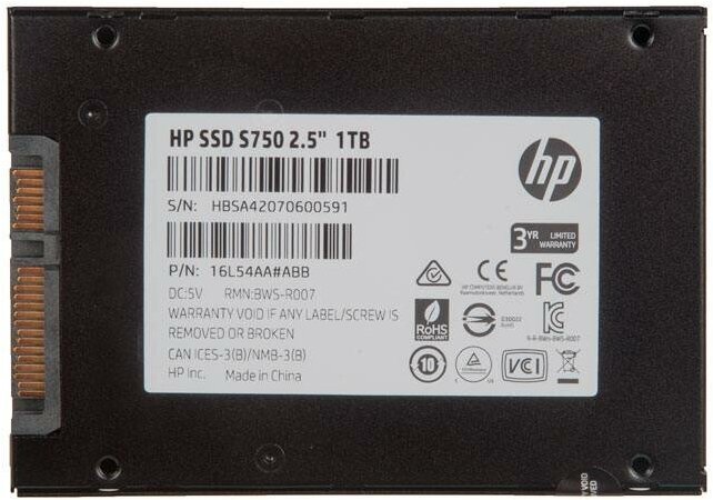 Твердотельный накопитель HP 1 ТБ SATA 16L54AA