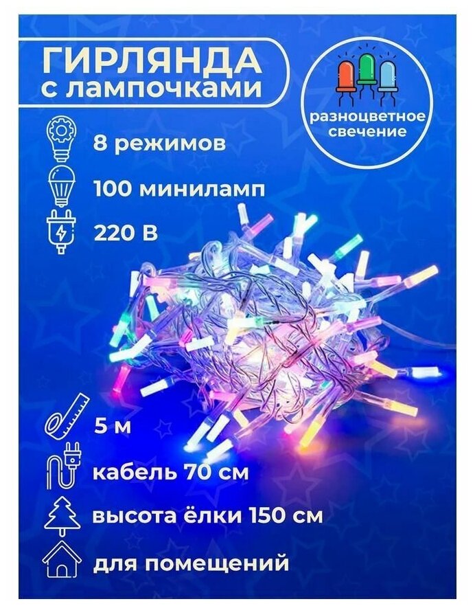 Гирлянда LED RGB (5м.) Uniel ULD-S0500-100-DTA (UL-00003948) - фото №12