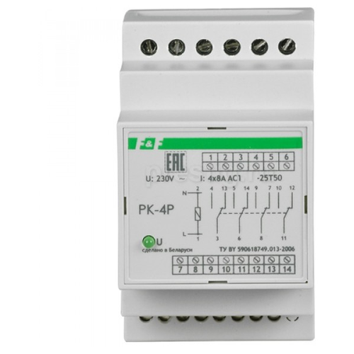 Электромагнитное (промежуточное) реле PK-4P/UN 24V ЕА06.001.024