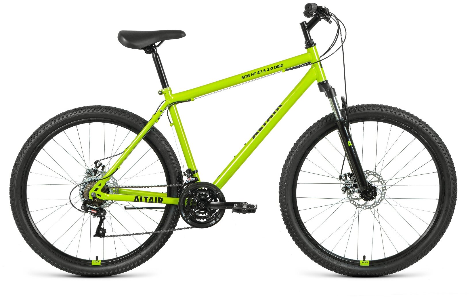 Горный (MTB) велосипед ALTAIR MTB HT 27.5 2.0 Disc (2021) зеленый/черный 17" (требует финальной сборки)