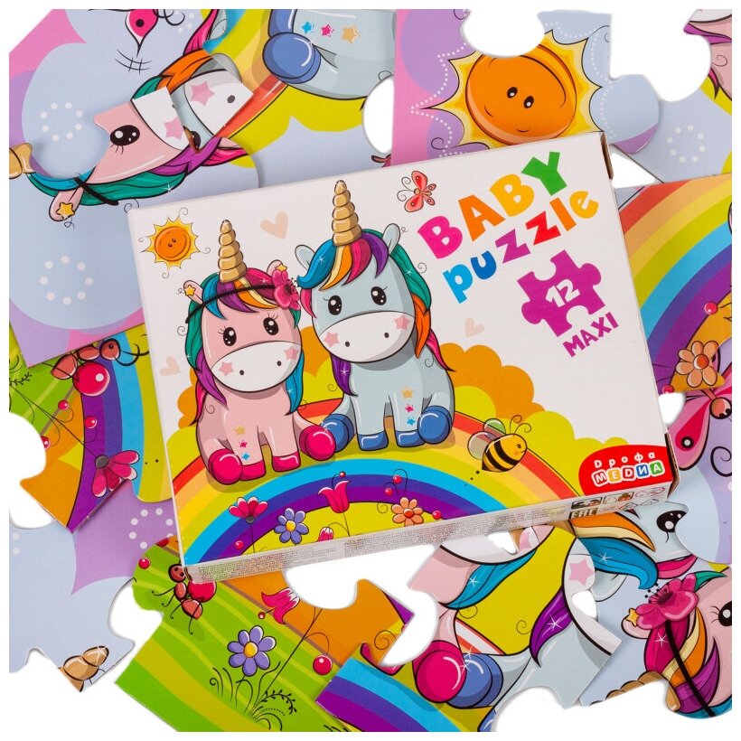 Baby Puzzle. Радужные единороги (3848) Дрофа Медиа - фото №4