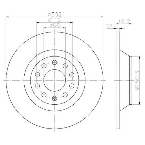 фото Тормозной диск hella 8dd 355 111-181 для audi a6