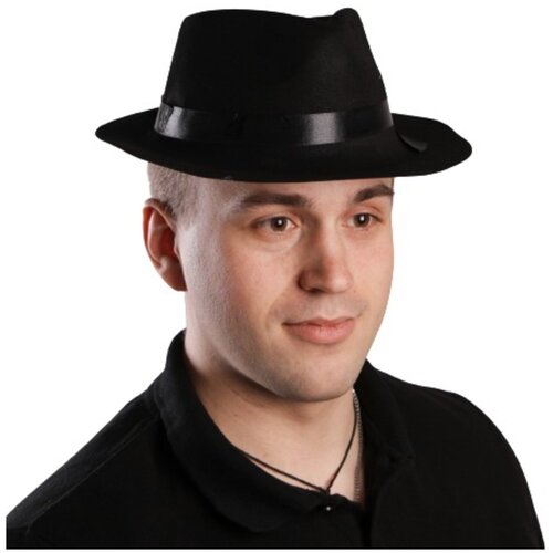 фото Карнавальная шляпа с кантом, р-р 57-58, цвет чёрный страна карнавалия
