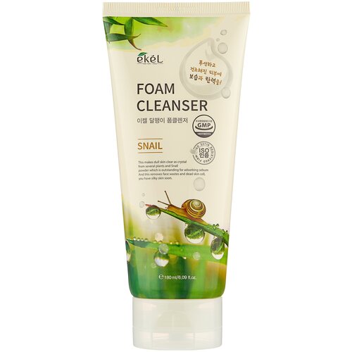 ekel пенка для умывания с муцином улитки snail foam cleanser 180 мл Ekel пенка для умывания с муцином улитки Snail Foam Cleanser, 180 мл